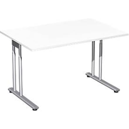 Bureautafel PALENQUE, C-poot, rechthoek, B 1200 x D 800 x H 680-820 mm, wit