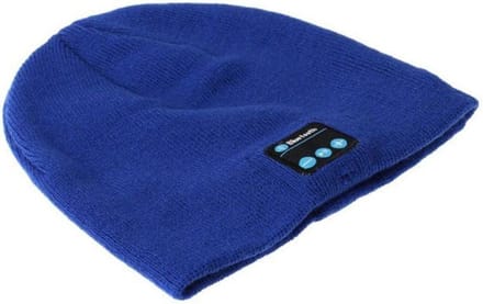 Q-time Beanie Muts - ingebouwde koptelefoon - Bluetooth - Blauw