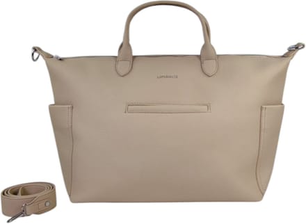 L'aphrodite - shopper - weekendtas - met laptopvak - 14 inch - beige - licht taupe