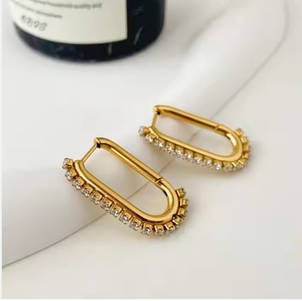 Fine Square Earrings Gold 14K