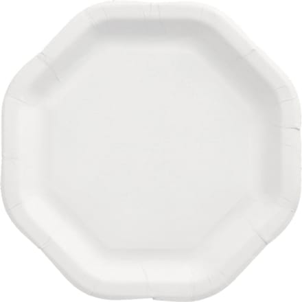 50 Borden, karton pure achthoekig 23,5 cm x 23,5 cm wit
