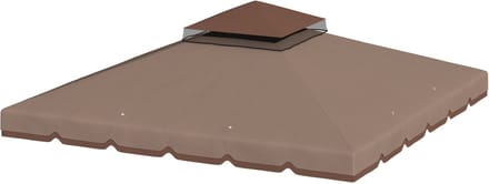 Outsunny Vervangend paviljoendak-Polyester-300L x 300B cm-Khaki+Bruin