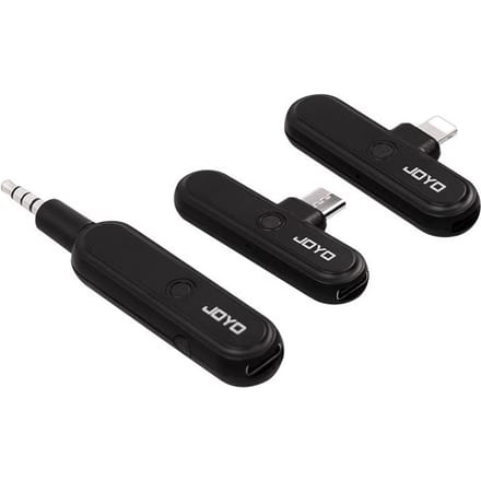 JOYO Draadloze Audio Interface Zender Ontvanger Set Twee Interface voor Mobiele Live Streaming zwart