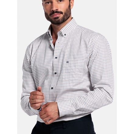Giordano - Lange mouw overhemd - Mannen - M - Dbruin - Katoen - 527306
