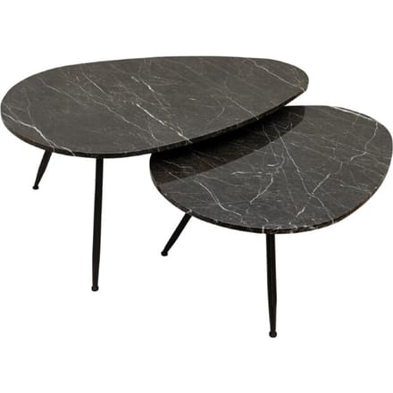 PTMD - Salontafel Veria - Bruin - 0x0x0cm - Set van 2