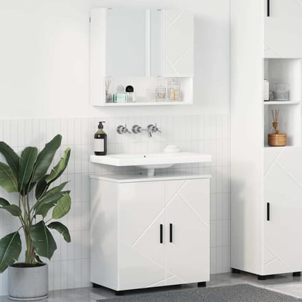 vidaXL - Badkamermeubel - Set - 2 - st - Hoogglans - wit - 61 - x - 35 - x - 64 - cm