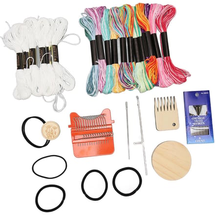 Mini Weefgetouw Machine 14 Haken 18 Kleuren Draad Eenvoudige Bediening Draagbaar Mini Stopweefgetouw voor black