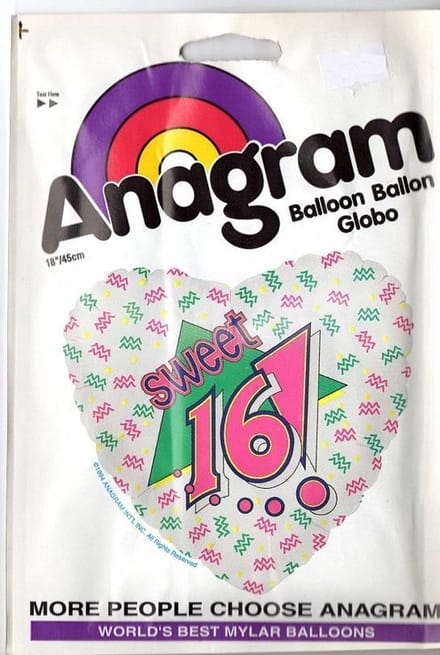 folieballon - sweet 16