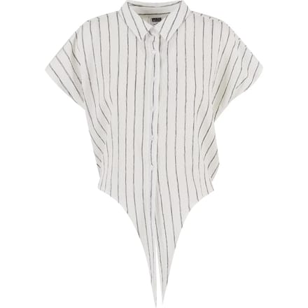 Urban Classics - Structured Striped Tied Blouse - M - Gebroken wit/Zwart