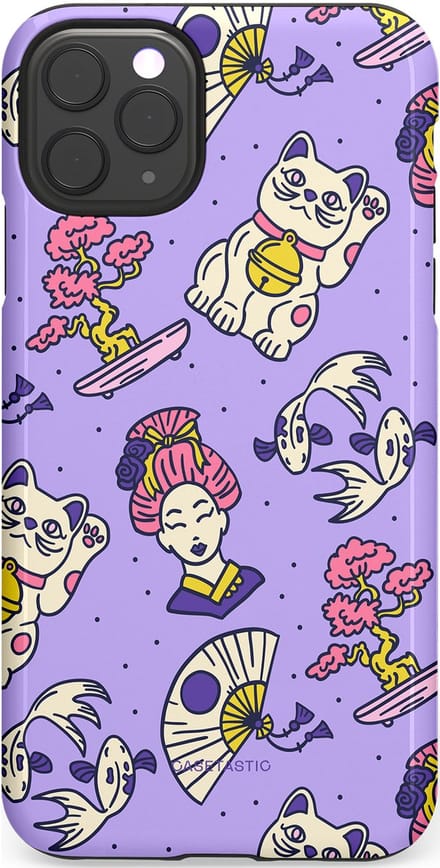 Casetastic hoesje geschikt voor Apple iPhone 11 Pro Max - Dubbellaagse bescherming - Bonsai - Fashion Case - Lavendel Zilver Crème