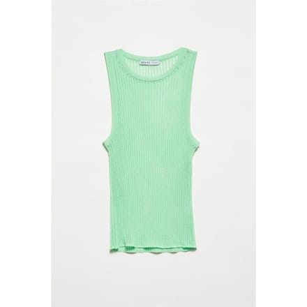 Geribbelde Mouwloze Gebreide Blouse