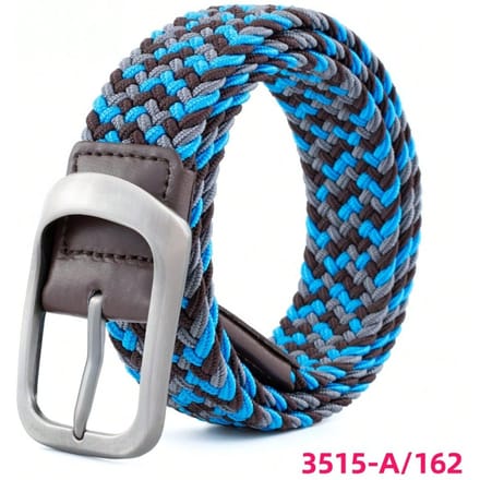 Nouvelle Ceinture Élastique Tissée pour Homme, Boucle à Ardillon sans Trou Élastique pour Femme, Ceinture Tendance 105cm blue