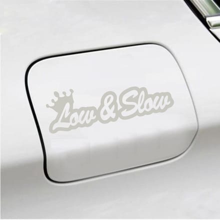 Bumpersticker - Low & Slow - 4,8 X 14,8 - Zilver