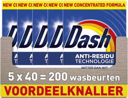 Dash Waspoeder - Witter Dan Wit - 5 x 40 Wasbeurten
