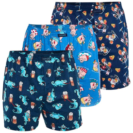 Cornette Classic Serie - Herenboxershorts - 3 Stuks - Blauw - XL