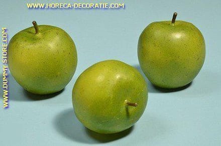 Groene Appels groot, 3 stuks (decoratie) doorsnde 8 cm