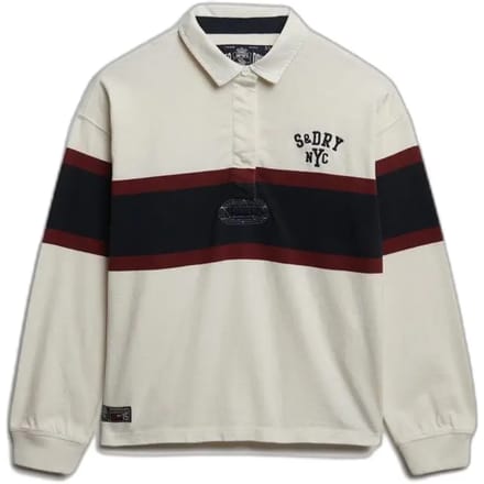 Gestreepte lange mouwen polo voor dames Superdry Heritage