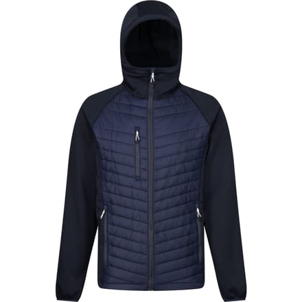 Regatta Heren Navigate Hybride Hooded Jacket (Marine/Seal Grijs)