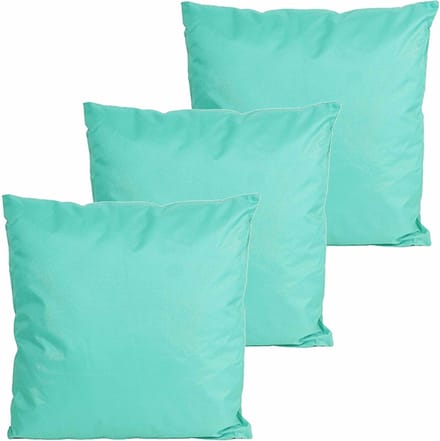 Anna's collection buitenkussens - 3x - turquoise blauw - 60 x 60 cm - binnen/buiten