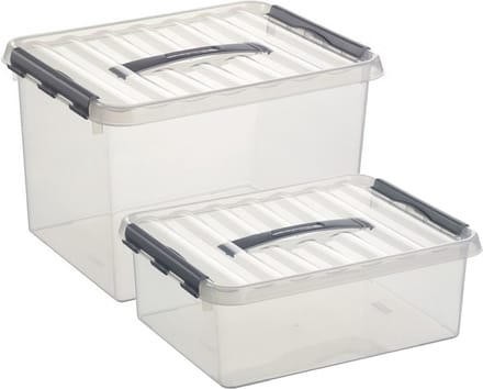Sunware Opberg boxen set 4x - kunststof met deksel in 12 en 22 Liter