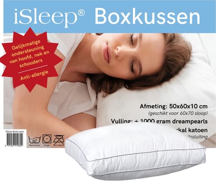 iSleep Boxkussen - Dreampearls - 50x60x10 cm - Wit