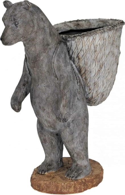 Beeld Bloempot Bernie De Beer - 45 x 19 x 36 cm - Kunsthars - Grijs