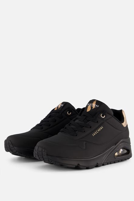Skechers Uno - Gouden Air - Dames Sneakers - Zwart