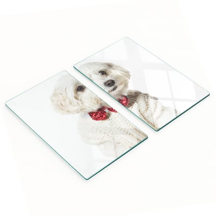 Glazen snijplanken met afbeelding van een Maltezerhond, 2x30x52 cm