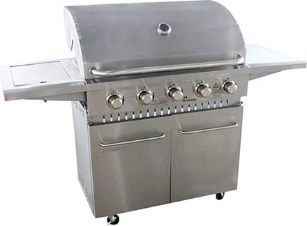 Grilluxe RVS gasbarbecue 5 branders met zijbrander