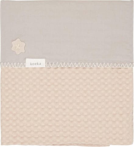 Koeka Wiegdeken wafel flanel Antwerp - sand/misty grey 75x100cm
