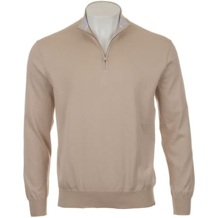 Paul & Shark Trui Piuma Feather-Light Cotton Half Zip Beige / male