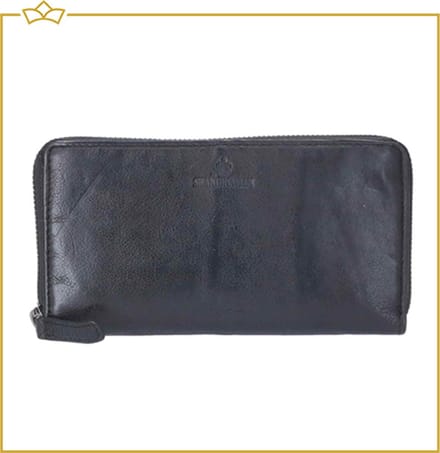ATTREZZO® Portemonnee Dames - Zwart - 100% Leer