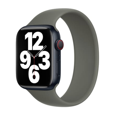 Apple Siliconen solobandje voor de Apple Watch | 38/40/41/42 mm - Maat 8 - Olive