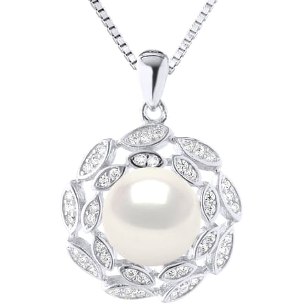 Ketting sieraden - Echte gekweekte zoetwaterparel knop 9-10 mm