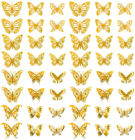 Dailygoods- Wandstickers 48 Stuks - 3D Vlinders - Muurdecoratie