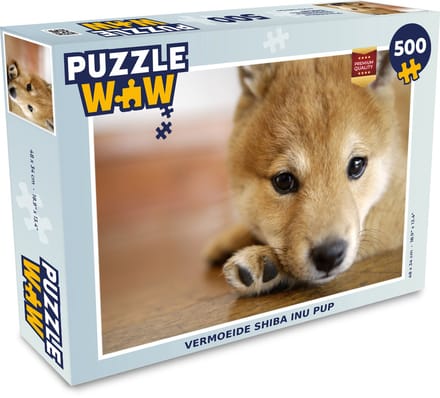 Puzzel Vermoeide Shiba Inu pup - Legpuzzel - Puzzel 500 stukjes