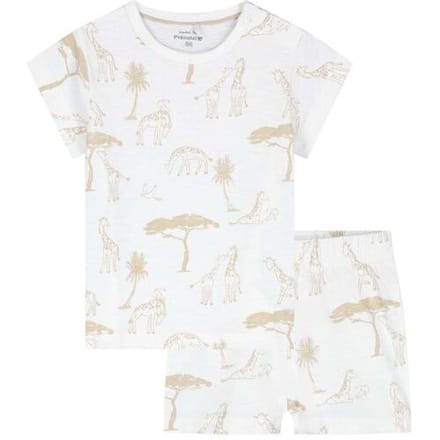 Prénatal peuter shortama giraffe Ivoor Wit 98 unisex