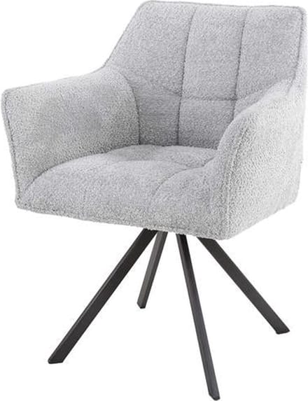 Set van 2 Draaibare Eetkamerstoelen Bouclé Suze - Met Armleuningen Taupe