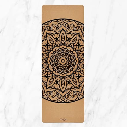 Myga Mandala XL Yogamat - Natuurlijk Kurk & TPE, 6mm