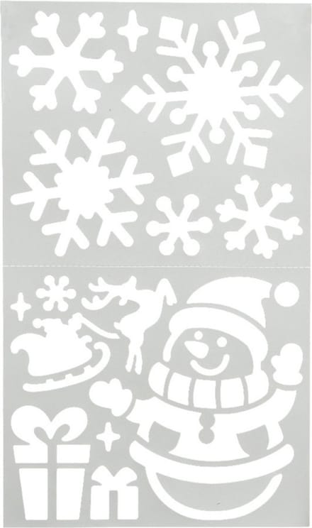 Decoris kerst/winter raamsjabloon - sneeuwpop - 47,5 x 24,5 cm