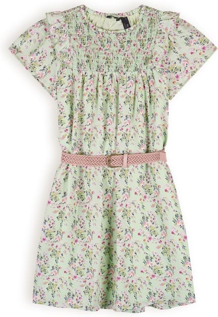 Nono N402-5804 Meisjes Jurk - Spring Meadow Green - Maat 146-152