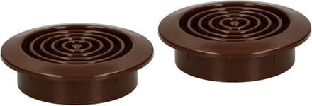 2x Ronde Ventilatie Rooster Bruin met Insectengaas Ø 45 mm
