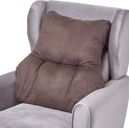 Homescapes Rugkussen bruin – rugkussen 68 x 58 cm met velours bekleding
