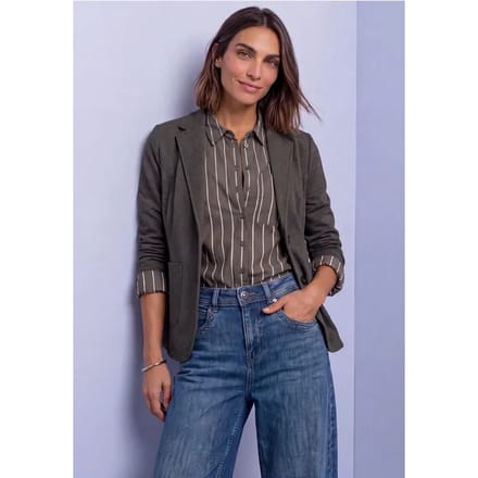 Eenvoudige blazer in effen kleur