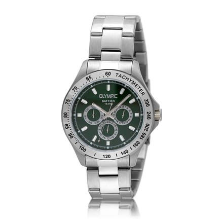 Olympic OL89HSS051 JEFFREY Horloge - Staal - Bracelet - Groen