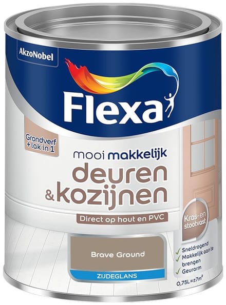 Flexa - Mooi Makkelijk Deuren & Kozijnen Zijdeglans - Brave Ground - Mengverf - 750 Ml