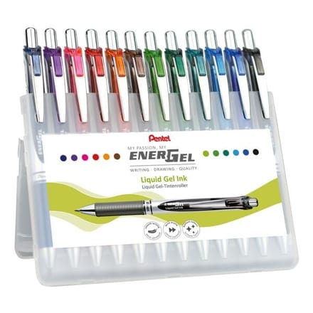Gelschrijver Pentel BL77 Energel medium assorti 12 stuks