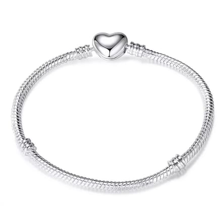 EmmyRovi – Bedelarmband Verzilverd – Armband - Hart Sluiting – 21 cm (Grote maat)