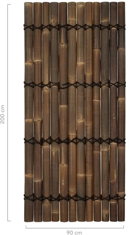 Masters of Bamboo® Bamboe Schutting Halfrond - 90 x 200 cm - Zwart - Tuinscherm / Bamboe scherm