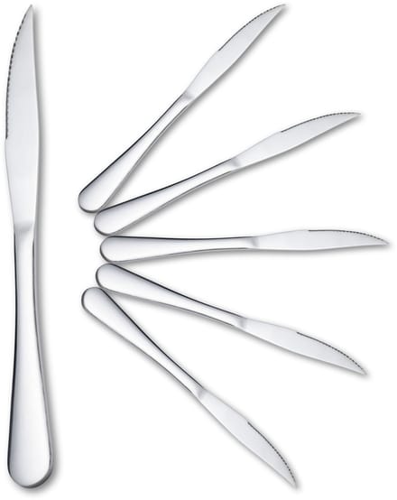 Somstyle Steakmessen Set - 6 Stuks - Messenset RVS - Vleesmessen Vaatwasserbestendig - Zilverkleurig